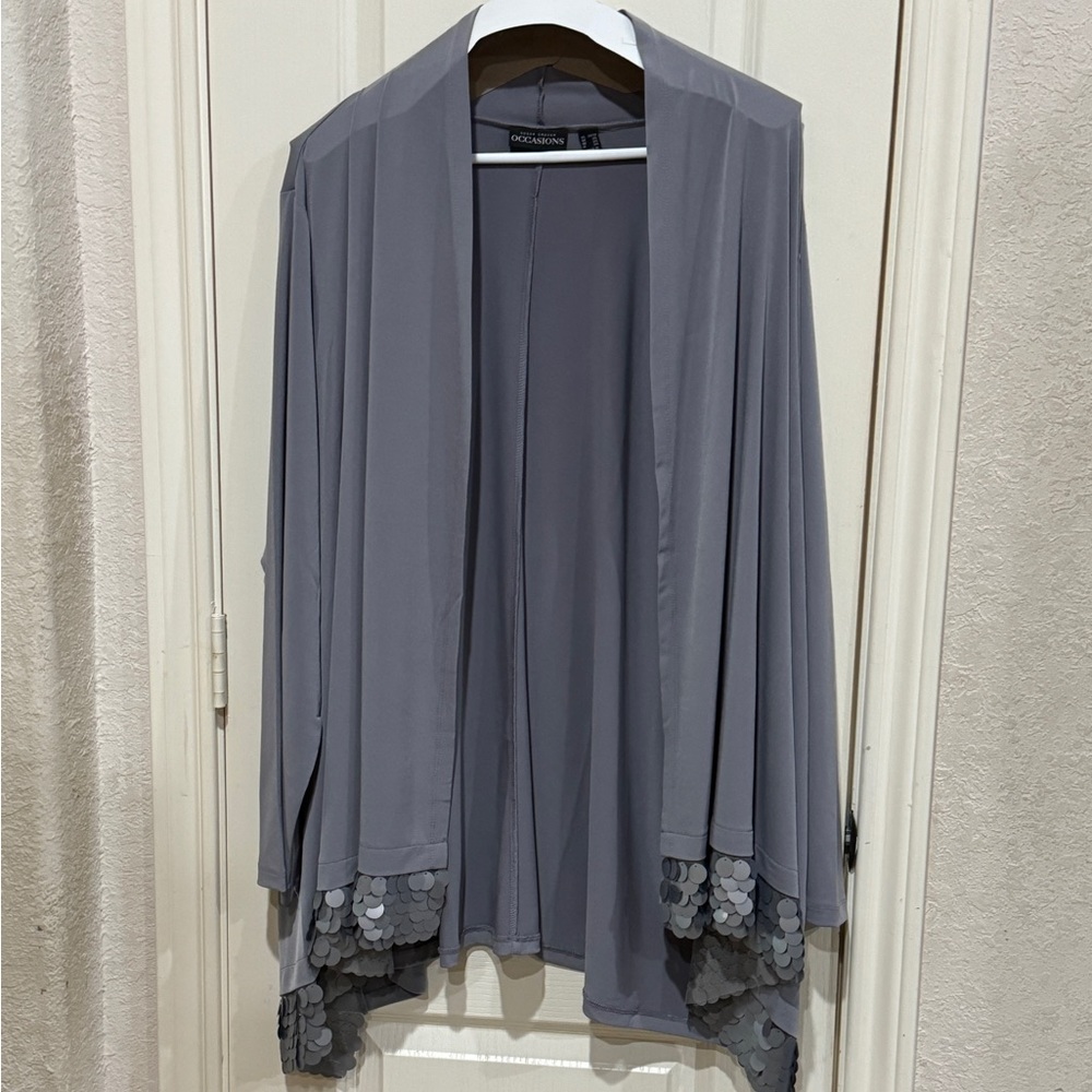 Susan Graver Liquid Knit Embellished Blazer/Jacket